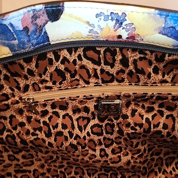 G by Guess Blue and Yellow Floral Tote - Picture 7 of 12